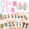 Keoker Emporte-pièces et moules en argile polymère, 7 formes, silicone, impression 3D et construction en silicone, parfaits pour les amateurs de boucles d'oreilles en argile polymère