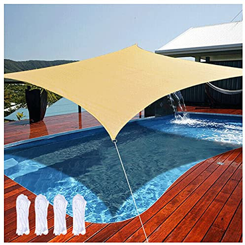 Waterproof Sun Shade Sail Rectangle 2x3m 3x4m 3x6m 4x8m Outdoor Canopy Awning 98% UV Block Patio Pergola Cover Sand Color Size 2.5x2.5m
