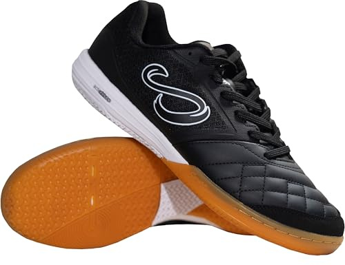 SENDA Ushuaia Club 2.0 Indoor Soccer, Court, and Futsal Shoes, Men's Size 8.5 / Women's Size 9.5, Black/White