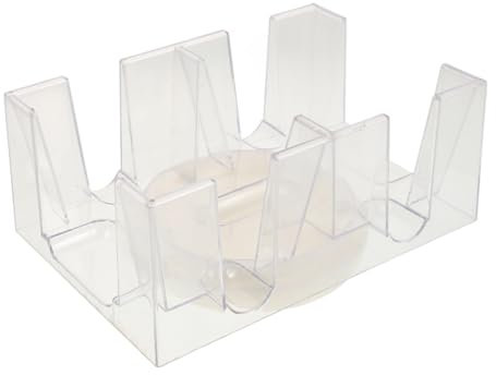 KOMBIUDA Drehbares Kartenhalter Spielkarten 6 Kartendecks Transparenter Kartenständer Mit Drehbarem Design Für Zuhause Und Büro