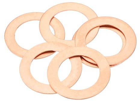 QUARKZMAN 6 Pièces Rondelles Plates en Cuivre, Rondelles d'Écrasement Plates en Cuivre Améliorées de 26x40x1mm pour Raccords Hydrauliques Vis Écrou Réparation Électronique