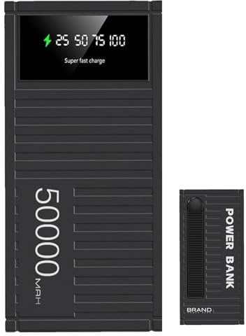 Portable Charging Bank with 66W Fast Charging | High Capacity 50000mAh PowerBank Fast Charging | Multifunctional High Capacity Energy Bank Phone with LED Display for Outdoor Use, Hiking, Camping Trip