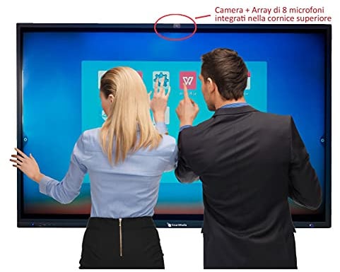 SMARTMEDIA SMAX75 - Monitor lavagna interattiva 75, 4K, fino a 40 utenti con webcam integrata nella cornice (USATO COME NUOVO)