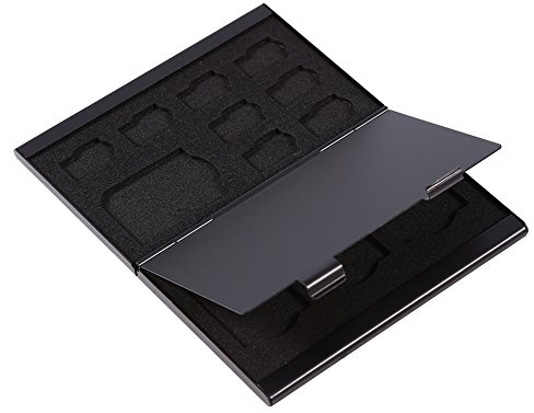 Pilipane Aluminium TF -Kartenhalter, SD Staubdichte Speicherkartenhülle, Doppelschichtdesign, Langlebiger wiederverwendbarer Kompakt Organizer für Fotografen Tech -Enthusiasten(Schwarz)