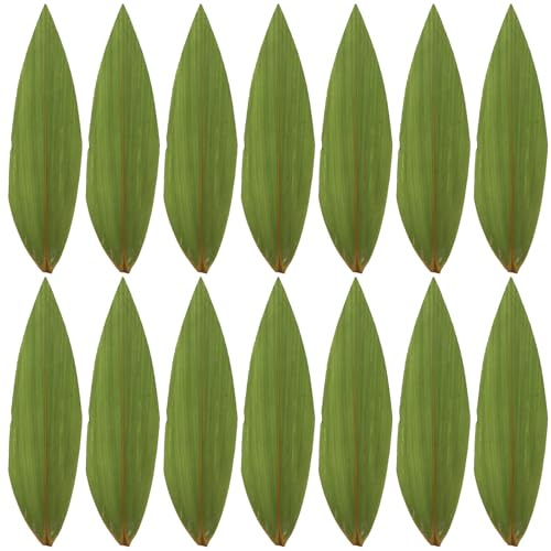 POPETPOP Feuille de Bambou Sushi Lot de 100 Feuilles Vertes pour Garniture de Sashimis et Sushi Décoration Fraîche pour Assiettes et Plats Japonerie