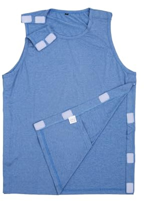 Reha Snap Open Tearaway Tanktop, Kleidung Nach Schulter‑OP | Shirt Nach Schulteroperationen Damen Herren, Druckknöpfe an Schultern Seiten, für Chemo, Einfaches An- und Ausziehen
