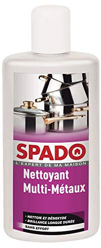 SPADO - Nettoyant Multi-Métaux - Nettoie, Dégraisse & Désoxyde Sans Rayer - Brillance Longue Durée - Protège & Retarde l’Oxydation - Fabrication Française - 250ml