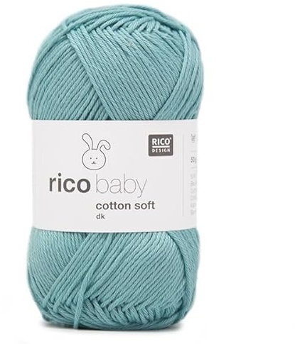 Rico Baby Cotton Soft dk Fb. 056 türkis, weiche Babywolle, Baumwollmischgarn zum Stricken & Häkeln
