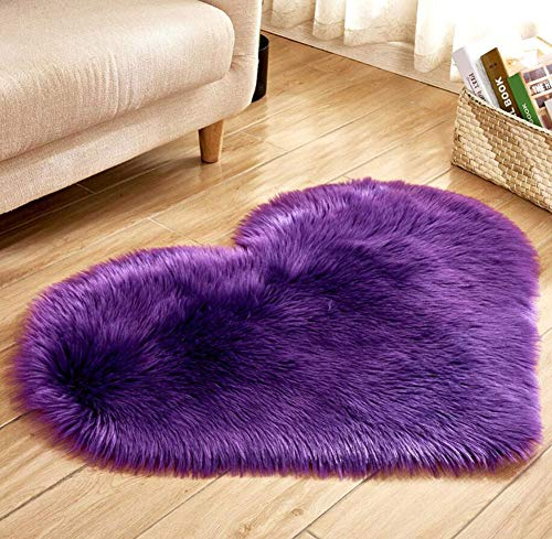 Faux Lammfell Teppich Kunstfell Matte Sofa-Deco 29 (Violett, 30 * 40)