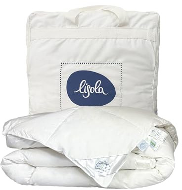 Daunex Bettdecke für französisches Bett, 200 x 220 cm, 100% sibirische Gänsedaunen, hypoallergen und milbendicht, maschinenwaschbar, Made in Italy, Modell: Courmayeur Warm