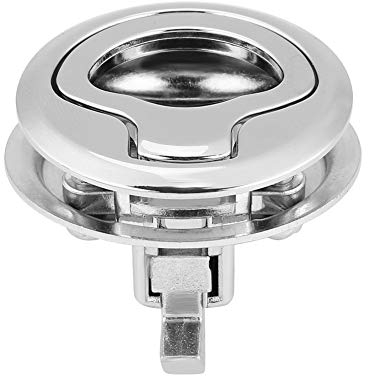VOBOR Pull Lock Edelstahl, Flachtürverschluss Cabinet Pull Lift Hatch Runde Deck Hatch Flush Pull Latch Drehen Lock Hatch Fallenschloss für Yacht Trailer Camper Deck Hatch Türschrank