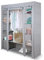 Knight Canvas Wardrobe Organizer | Spacious Free Standing Closet with Hanging Rail & Cubic Drawer | Stylish & Durable | L 150cm x W 45cm x H 175cm - Sleek - Grey