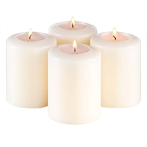 Sin! 4er Set Teelichthalter Classic warmweiß - ∅ 7 cm - Höhe 9 cm, Dauerkerze mit Teelicht in Kerzenform - Teelichtkerze in Kerzenoptik - Kunststoffkerze mit Teelichteinsatz.