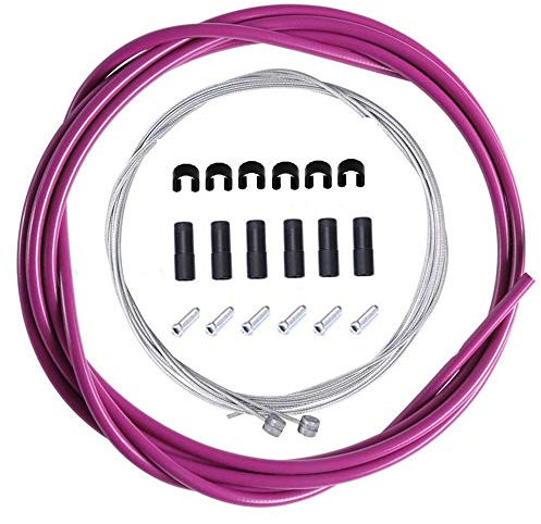 Kit cavo freno universale per bicicletta, mountain bike, bici da strada (viola, 3 m)