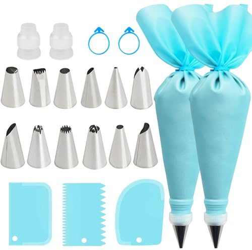 WOFEIS Piping Bag and Tips Cake Decorating Supplies Kit Baking Supplies Cupcake Icing Tips with Pastry Bag for Baking Decorating Cake