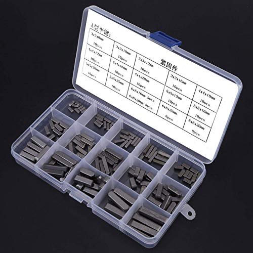 140pcs Clé d'Arbre d'Entraînement Parallèle, Rondes Goupille Plate Arrondie Jeu De Clavettes à Arbres D'entraînement Parallèles 8mm 10mm 12mm 16mm 20mm 25mm 30mm Pour La Fixation Divers équipement