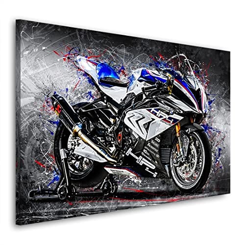 Kunstgestalten24 Leinwandbild BMW HP4 Race Wandbild Kunstdruck Dekoration Wohnraum XXL