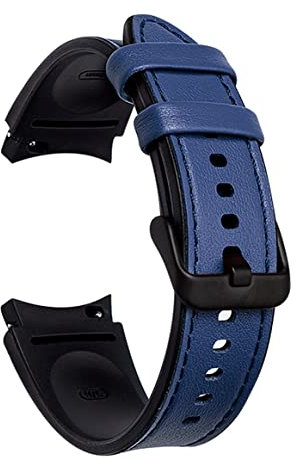 XIHAMA Compatibile con Galaxy Watch 7 Band 40mm 44mm /Galaxy Watch 6 Classic Band 43mm 47mm, cinturino a sgancio rapido 20mm morbido in vera pelle ibrida in silicone per Galaxy Watch 7 6 5 4