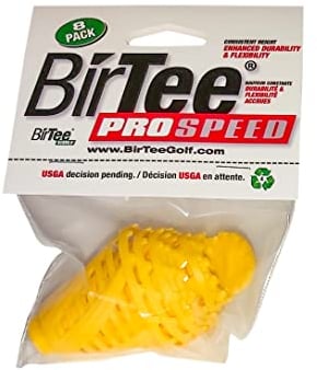 BirTee PRO Speed Golf Tees - Enhanced Durability, 8 Pack. Indoor/Simulator/Winter Tees. (Yellow)
