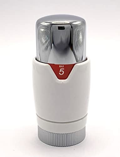 White/Chrome Thermostatic Radiator TRV Valve Head Replacement M30 x 1.5 Universal for All Manufacturers