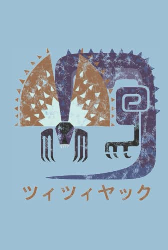 Monster Hunter World Tzitzi-Ya-Ku Kanji Icon: Minimalist Composition Book | 100 pages | 6 x 9 | Collage Lined Pages | Journal | Diary | For ... School, College, University, School Supplies