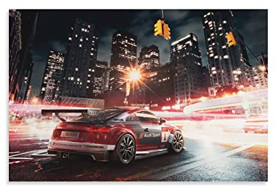 KWID Rennwagen-Poster für Audi RS3 Sportwagen-Poster, dekoratives Gemälde, Leinwand, Wandposter und Kunstbild, modernes Familien-Schlafzimmer, Dekoration, Poster, 40 x 60 cm