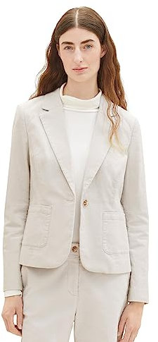 TOM TAILOR Blazer de Pana con Bolsillos en el Pecho para Mujer, 16339 Clouds Grey, 40
