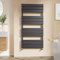 EMKE Modern Anthracite Towel Radiator, 1200 x 600 mm, SPCC Steel, Wall/Floor Mounted, 1892 BTU / 554 W, Heats Up to 7m²