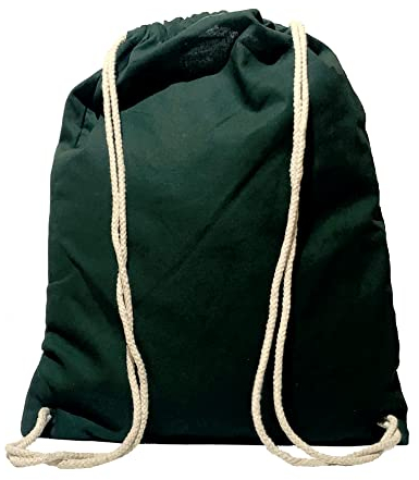 Veproli Baumwoll Turnbeutel Sportbeutel Zuziehbeutel Gymsack Sack Jute Schule Rucksack (Waldgrün)