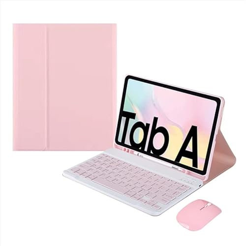 1fortunate Accesorios For Samsung Galaxy Tab A7 10.4 2020 SM-T500 SM-T505, Estuche for teclado PU Funda de cuero Bluetooth Funda de teclado con mouse for Samsung Galaxy Tab A7 10.4 ( Color : Pink Squa