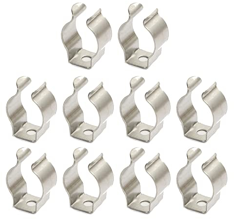 URPIZY 10 Stück Federstahlklammern, Federklammern Geräte Klemmen 10mm, Federklemmen aus Federstahl, Offen Werkzeugclips aus Schwerem Manganstahl, Werkzeugklammern