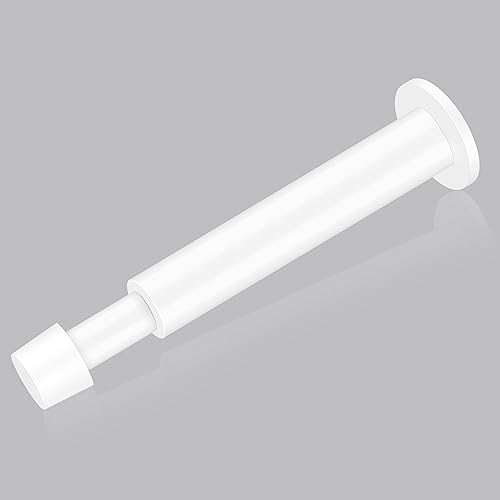 Door Stop, Door Stoppers for Skirtings, Walll Mounted, White Outdoor Doorstop with Rubber Bumper Tip, Heavy Tall Decorative Metal Extra Long Patio Door Stop, 1 Pack
