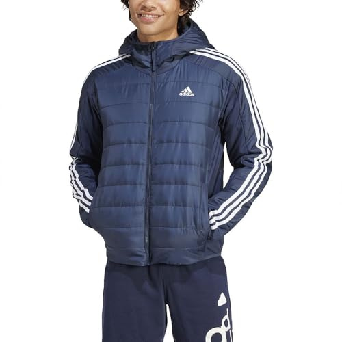 adidas Herren Essentials 3-Stripes Insulated Hooded Hybrid Jacket, Legend Ink, S
