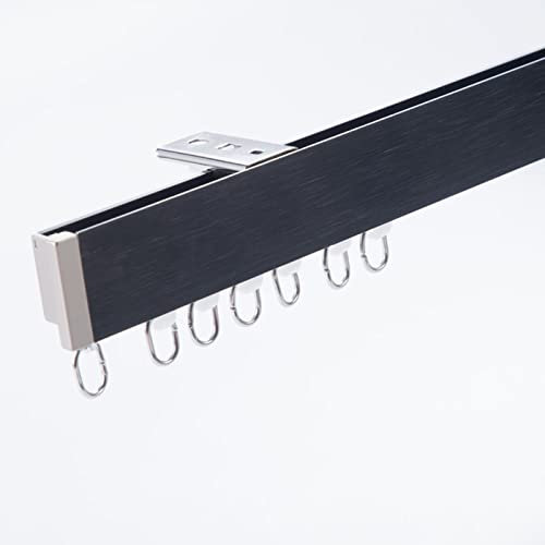 ANSNOW Vorhangschienen-Set, 100–300 Cm, Decken- Oder Wandmontage, Gebürstetes Schwarz, Raumteiler-Vorhangschiene, Für Wohnzimmer Und Außenbereich