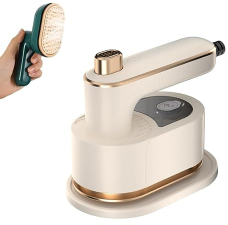 Travel Iron Steam, Portable Mini Steam Iron Handheld Travel Iron, 180° Rotatable Mini Ironing Machine Travel Steamer for Clothes Home Holiday Travel Sewing Quilting Heat Transfer Crafting (White)