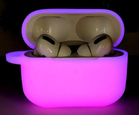 Airpods Pro 2 Hülle 2. Generation (2022) Silikon stoßfest Cover (leuchtet im Dunkeln, lila, rosa, wenn nicht leuchtend)