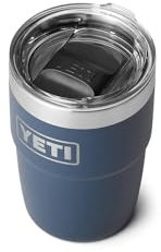 YETI Rambler Tasse à expresso empilable en acier inoxydable avec couvercle MagSlider, 237 ml, bleu marine