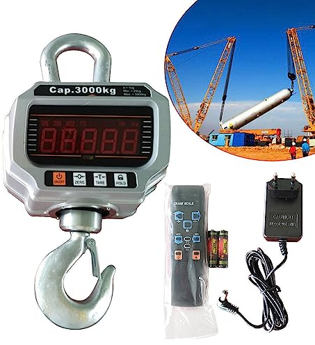 Czyurachel Kranwaage, 3000kg Hängewaage Lcd Industriewaage Waage Baby Waage Kofferwaage Digital Mit Haken