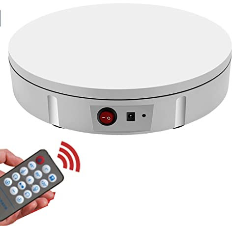 Motorized Rotating Display Stand,360 Degree Electric Rotating Turntable 30cm 150kg, Large Photography Turntable, Remote Control Display Turntable 360 Degree,White