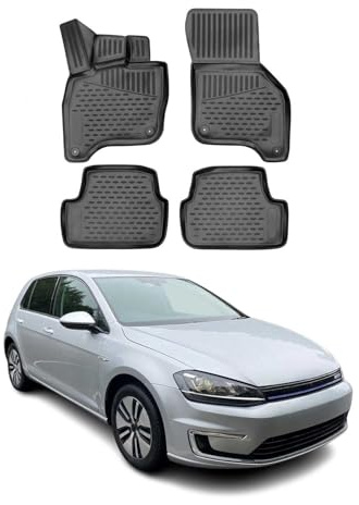 OMAC Fußmatten für VW Golf 2019-2021 TPE 4X Schwarz | Gummimatten, Automatten, Allwetter, fahrzeugspezifisches Produkt, Antirutsch, 3D-Passform, wasserdicht