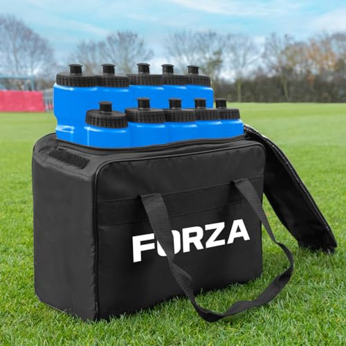 FORZA 10 Bouteilles d'eau (750 ML) avec Sac de Transport | Capacité de 10 Bouteilles | Équipement d'Équipe de Sport Essentiel