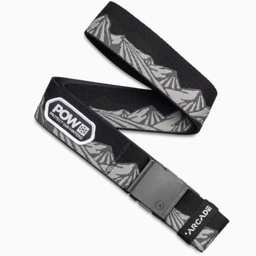 Arcade Belts A2 Unisex Adventure Belt: Heavy Duty Stretch, Metallfreie Schnalle, Pow X Joseph Toney - Schwarz/Anthrazit, Standard; Up to 40 inches