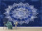 Vlies Tapeten Wandtapete Mandala Bohemian Blau Muster 3D Wandbild Wohnzimmer Wanddekoration Fototapete 3D Tapete Effekt 200x140 Cm