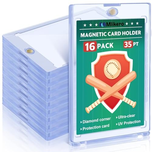 Mlikero 16 Magnetic Card Holder für Sammelkarten, 35PT Sammelkarten Hüllen Hartkartenhüllen Trading Card Holder Fit für MTG, Standard-Karten, Fußball, Sportkarten