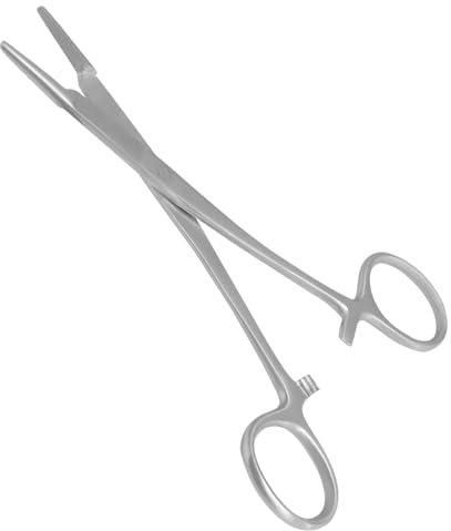 SS INSTRUMENTX Stainless Steel Line Cutters Sea Carp Fly Unhooking 8'' Straight or Curved Fish Removing Forceps (Scissor Plier 6)