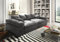Fun Möbel Big Sofa Couchgarnitur Megasofa Riesensofa Arezzo in Stoff Gobi (Vintage-Optik) (Vintage Schwarz)