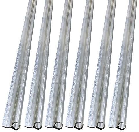 6Pcs Awning Rail C Channel 6X60cm RV Aluminum Awning Channel Strips for All Campervan, Caravan, Camping Tent Equipment Awnings Accessories