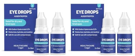 Healthcare by Amazon Augentropfen mit Natriumhyaluronat 0,2%, 15 ml (4er Pack) (Früher eine Marke von Amazon Basic Care, identisches Produkt)