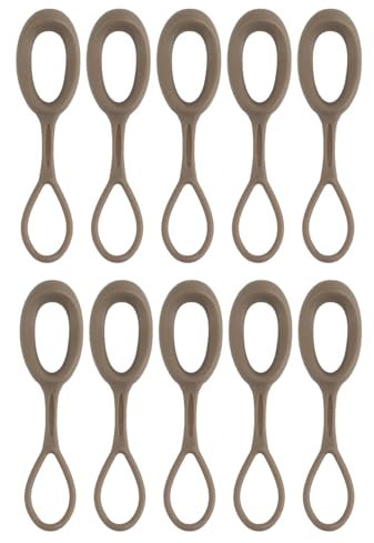 Tactical Zipper Puller Replacement TPE Cord Extension Zipper Tab DIY Bag Accessories for Hunting Vest Backpack (10pcs-Tan)