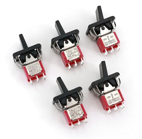 5Pcs SH T80-R Series R8018-P14 6Pin ON-OFF-ON 3-Position DPDT Rocker and Paddle Switch